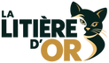 Logo La Litière d'Or vert foncé et doré avec chat